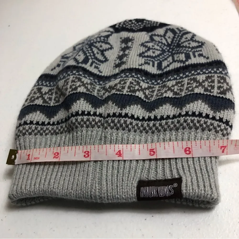 Muk Luks Gray Reversible Beanie Hat